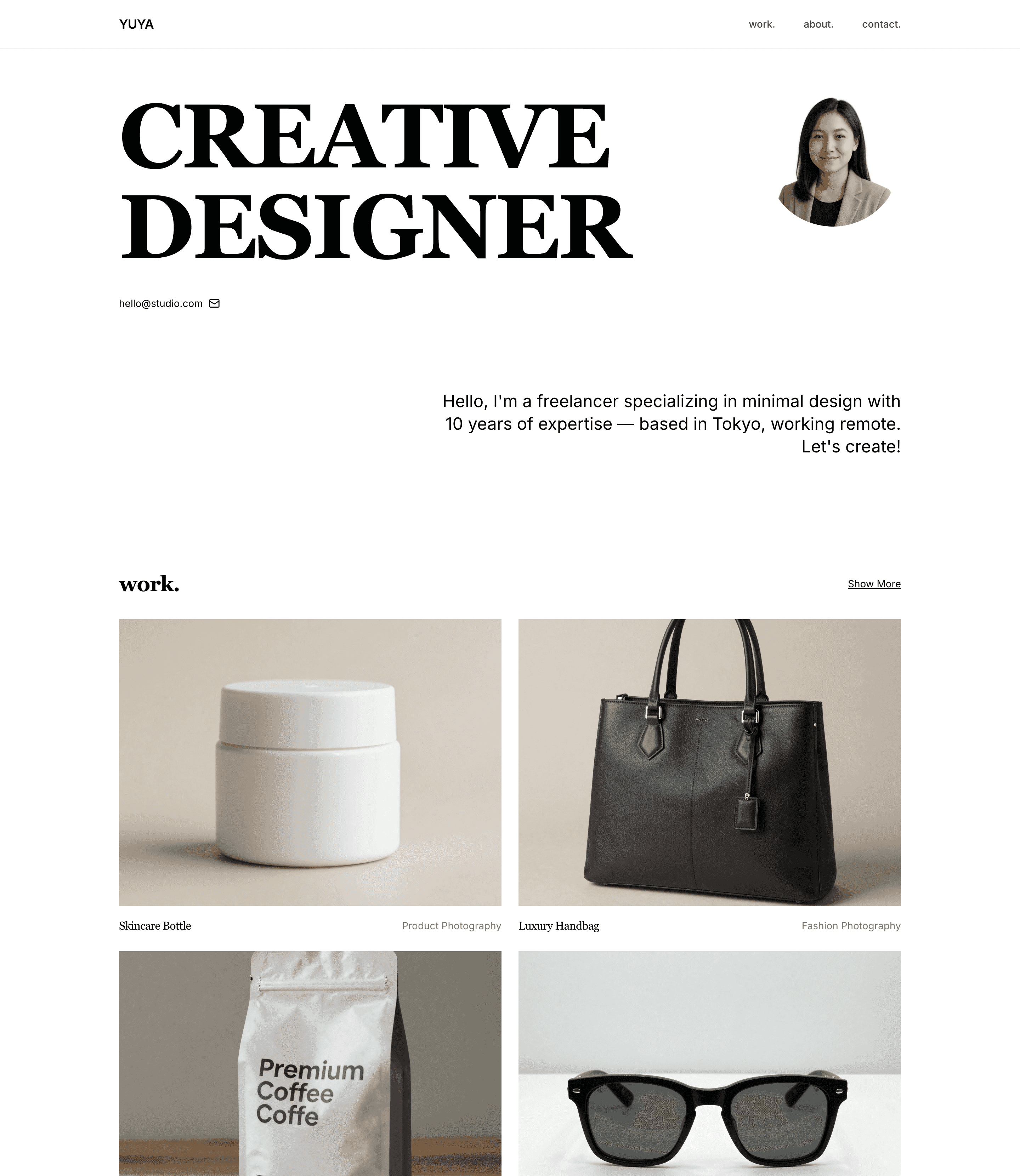 Pristine White Creative Designer Portfolio Website