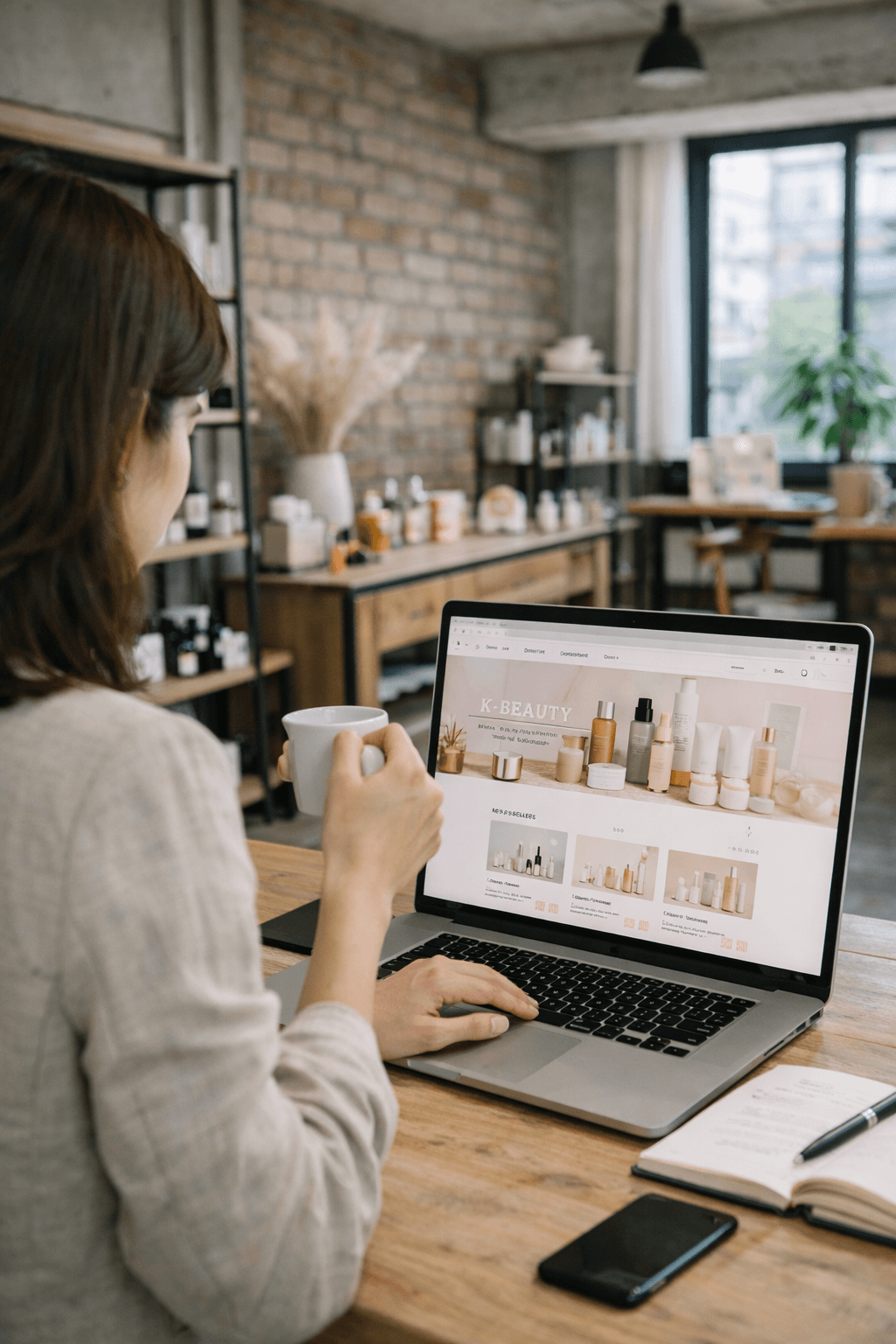 Jiwon P., fondatrice di K-beauty con sede a Seoul che ha lanciato il suo sito web coreano bilingue con il costruttore di siti web coreani AI di Wegic