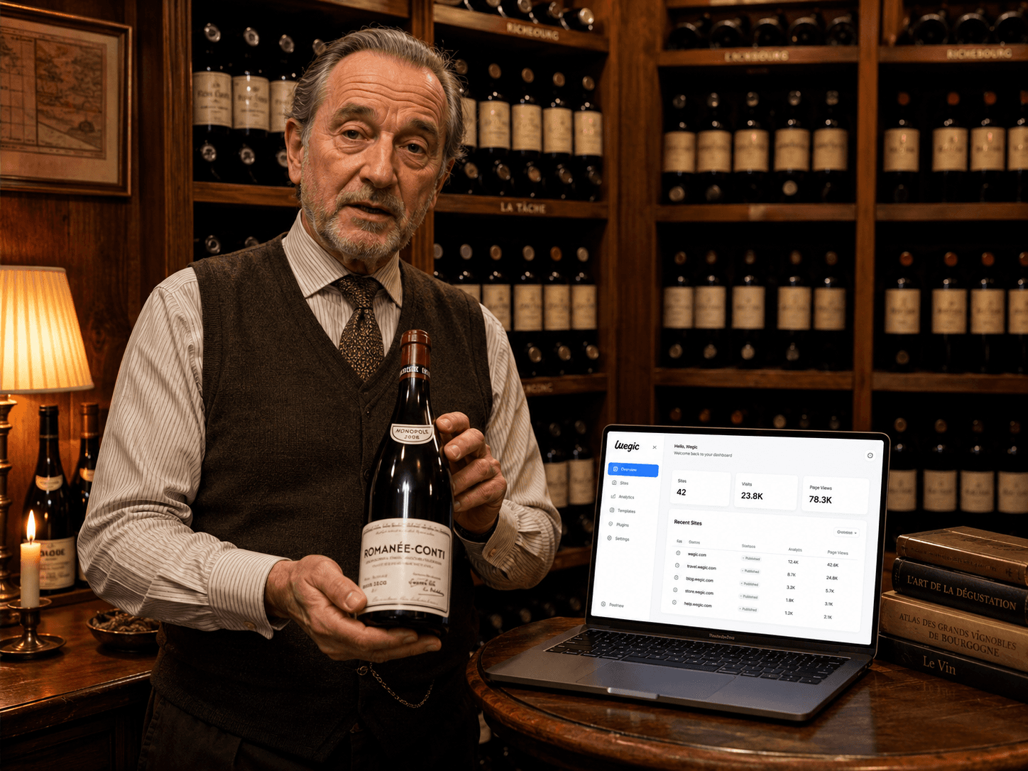 Étienne D., importatore di vino Borgogna a Parigi che gestisce un sito di vino DTC con controllo dell'età di Wegic