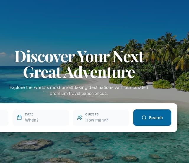 由 Wegic AI 网站创建器生成的旅行社网站