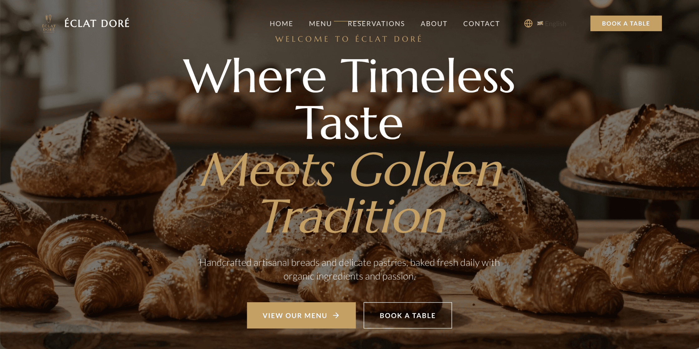 ai-generated English bakery website by Wegic AI