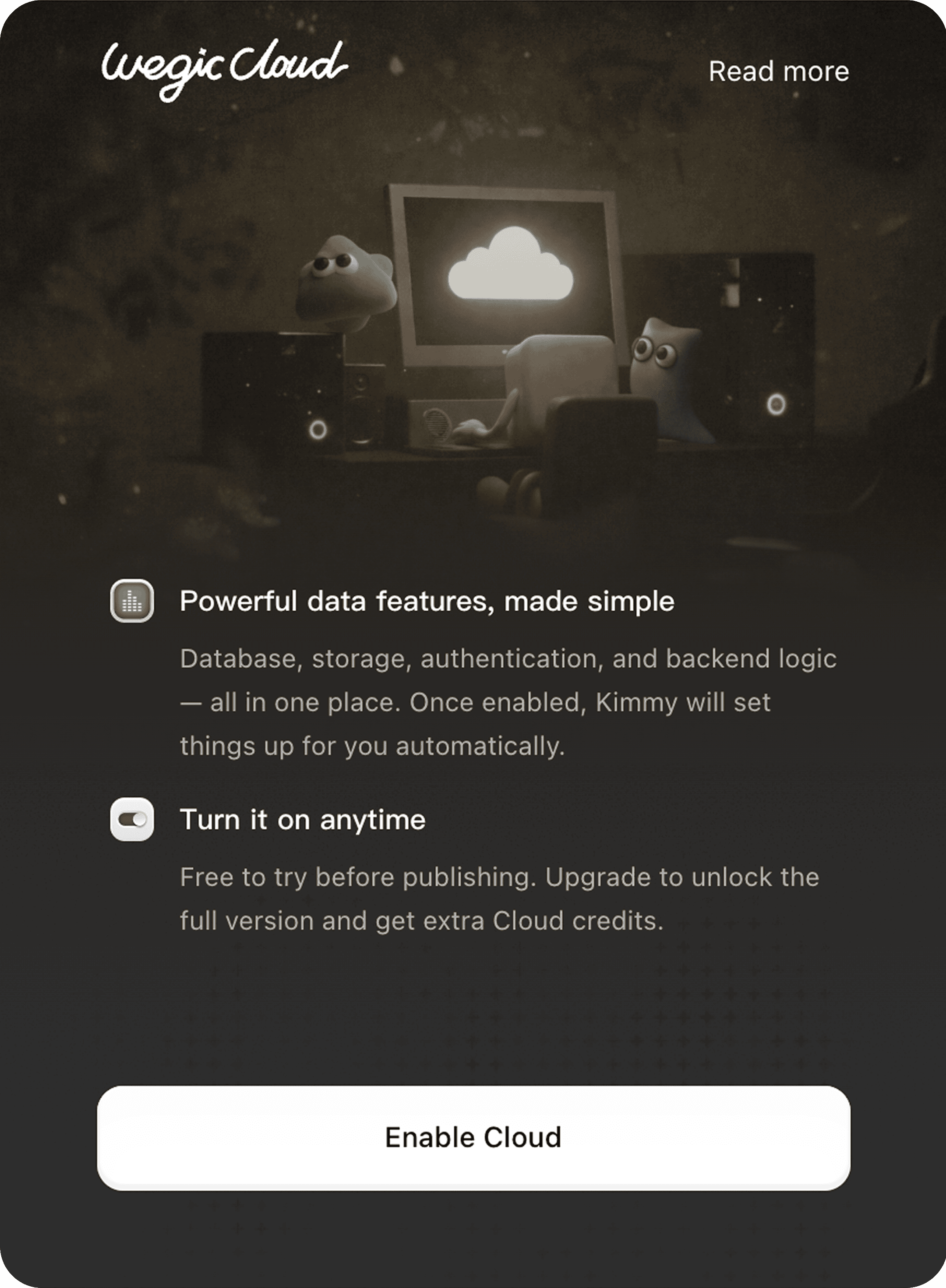 Wegic Cloud feature and its website team