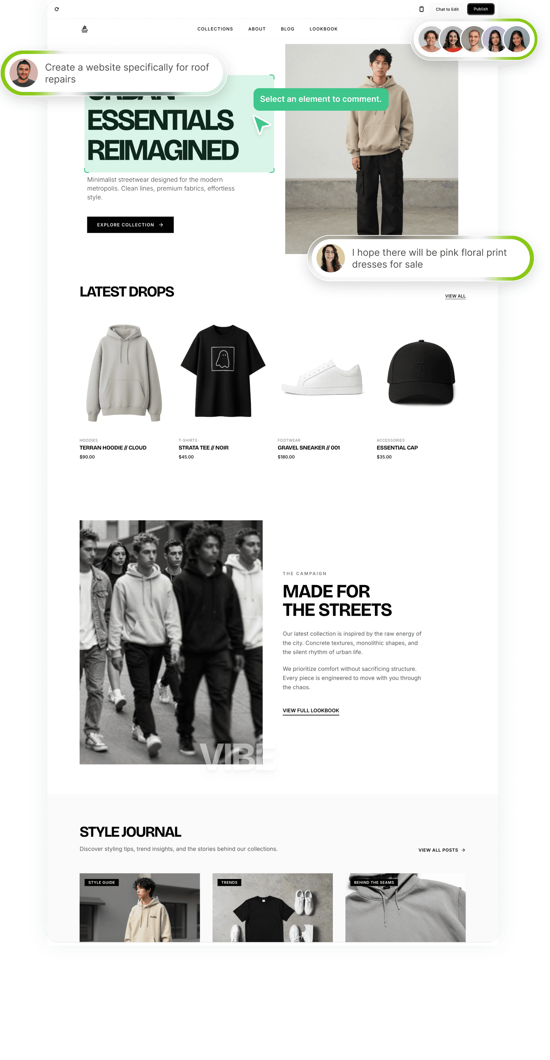 cloth selling website with Wegic Cloud feature
