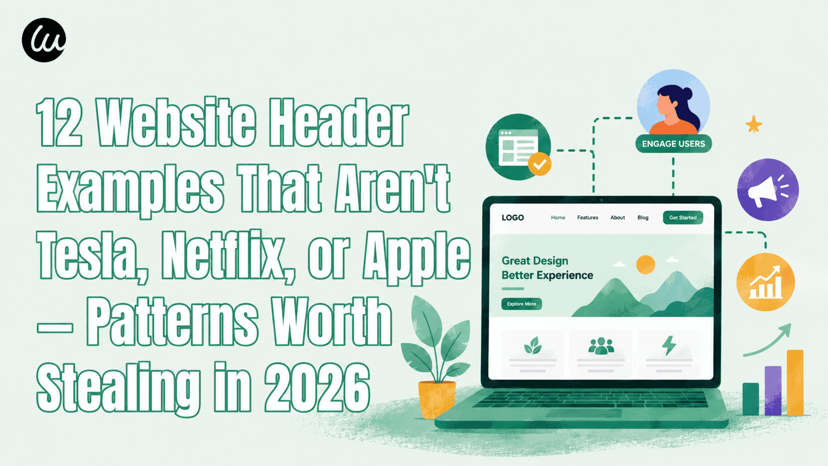 12 Website Header Examples That Aren't Tesla, Netflix, or Apple — Patterns Worth Stealing in 2026