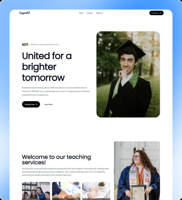 a teaching service website built in Wegic AI