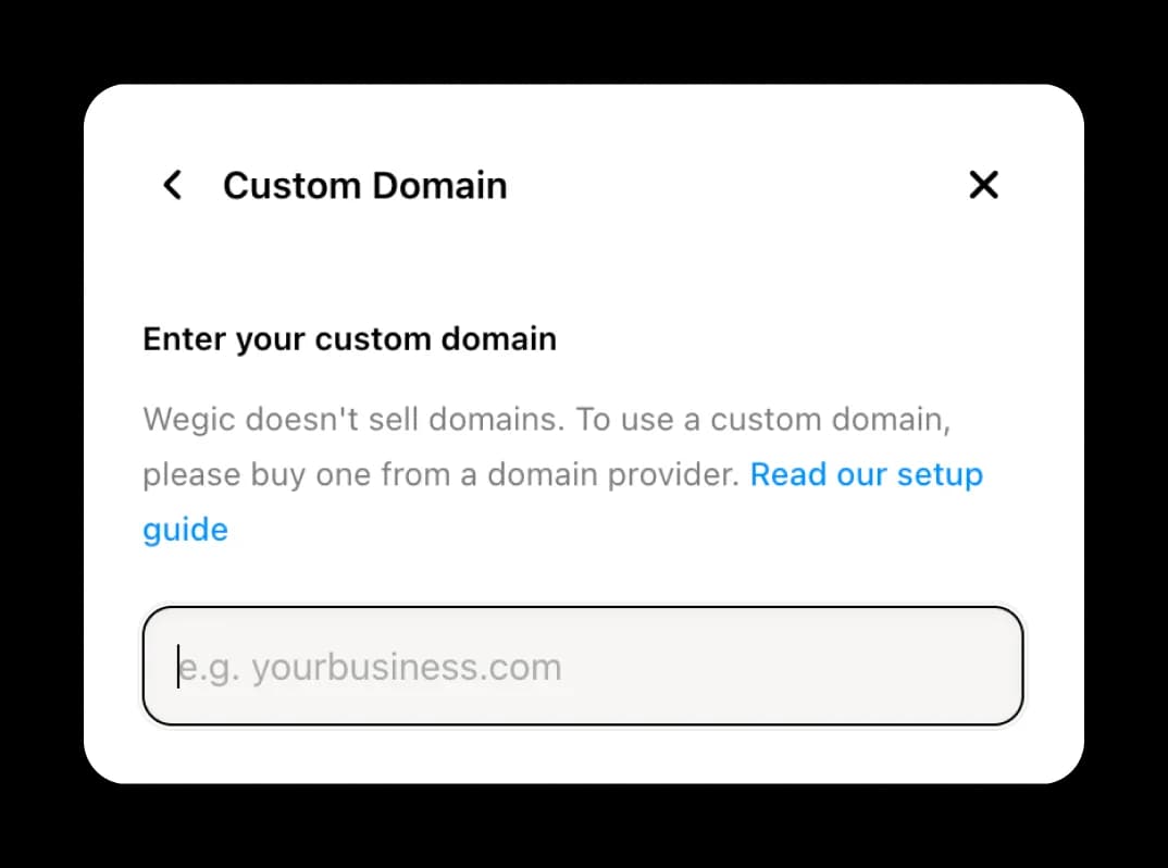 create and connect website domain in Wegic's AI website builder