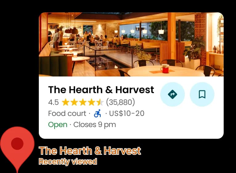 a location preview from Google Maps