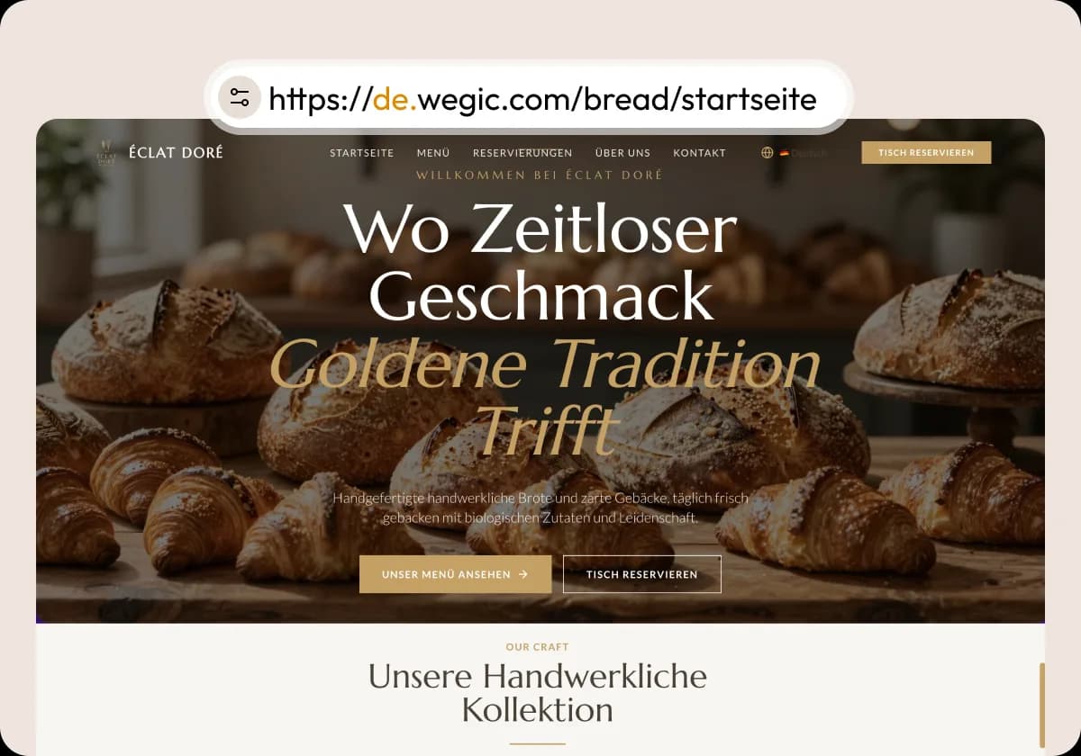 bakery website in Japanese with a language switch bar create by Wegic AI website builder