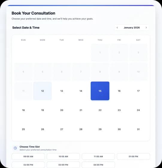 customer consultation page generated by Wegic AI website builder