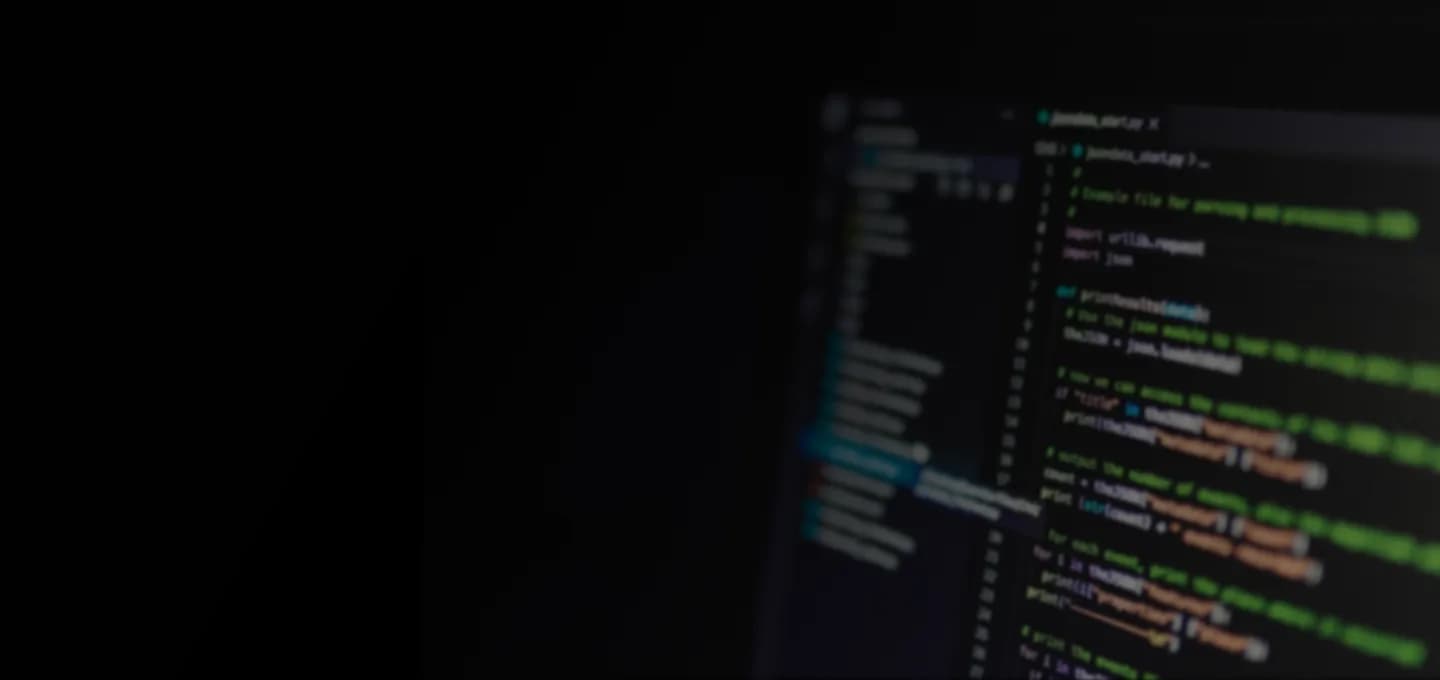 Close-up of a code editor displaying structured source code on a dark interface