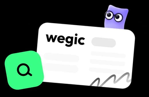 cartooon illustration of wegic's ai assistant