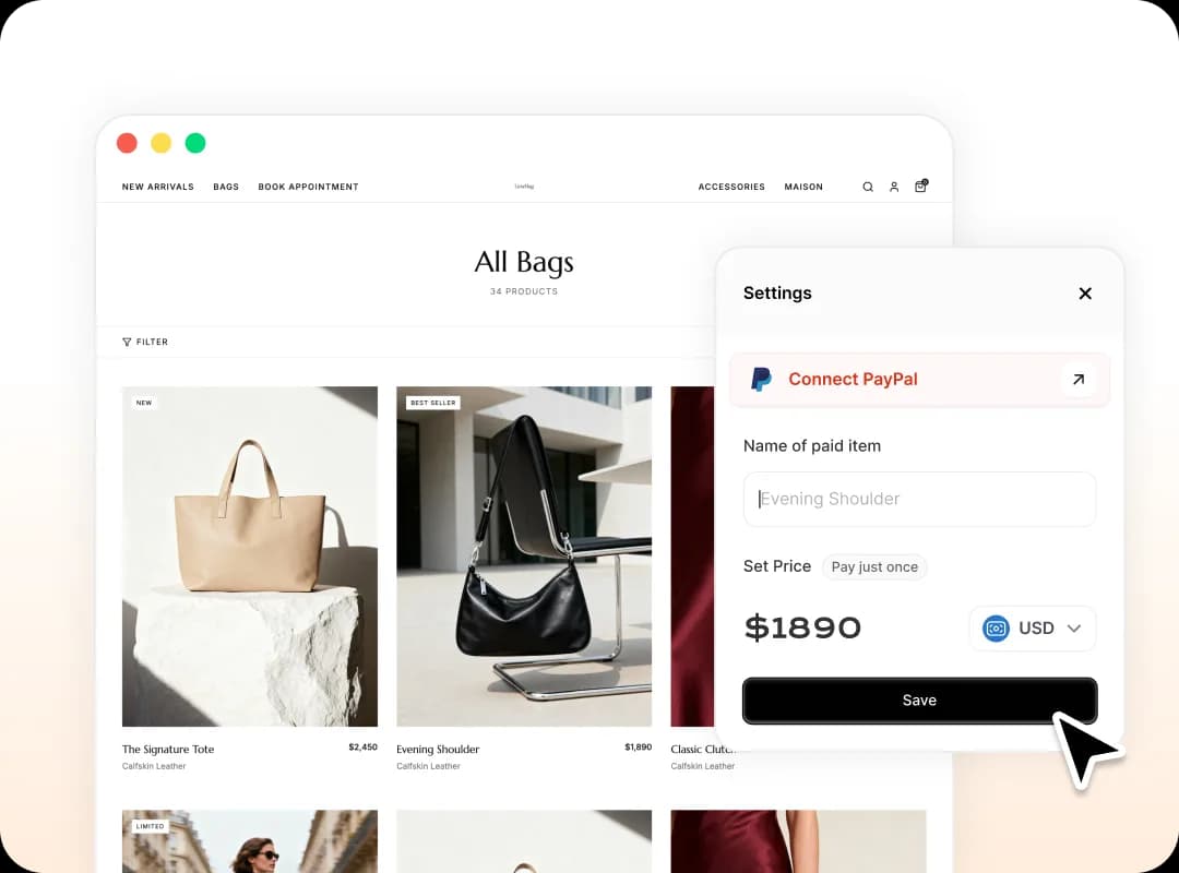 AI generated ecommerce website from Wegic AI