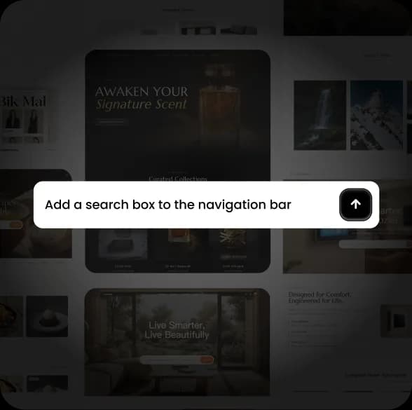 build a website with a search bar in Wegic AI vis chat