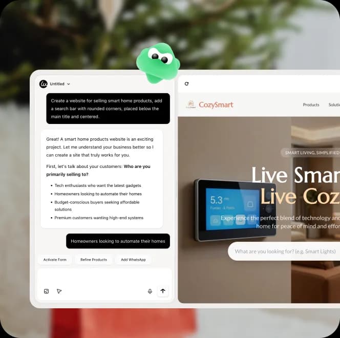 ask Wegic AI to customize the website search bar via chat