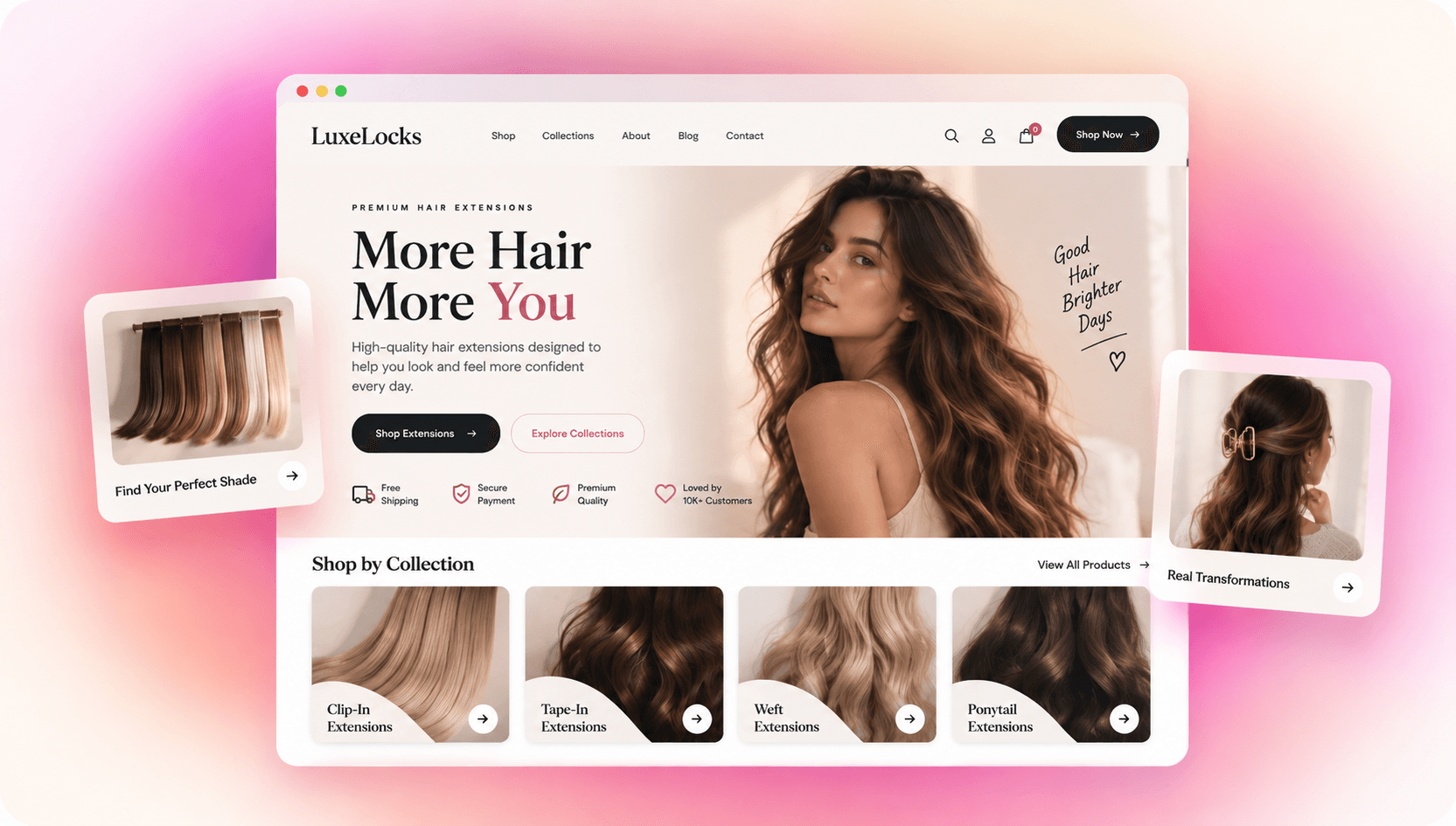 ai generated hair extension website