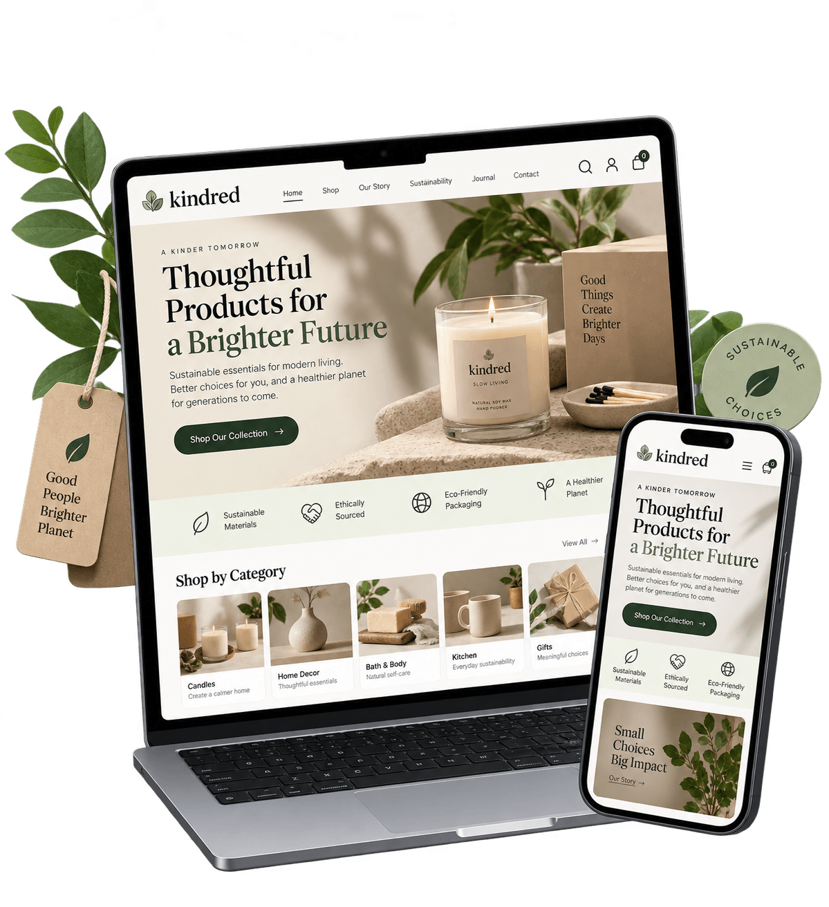 ai generated ethical store website from wegic ai