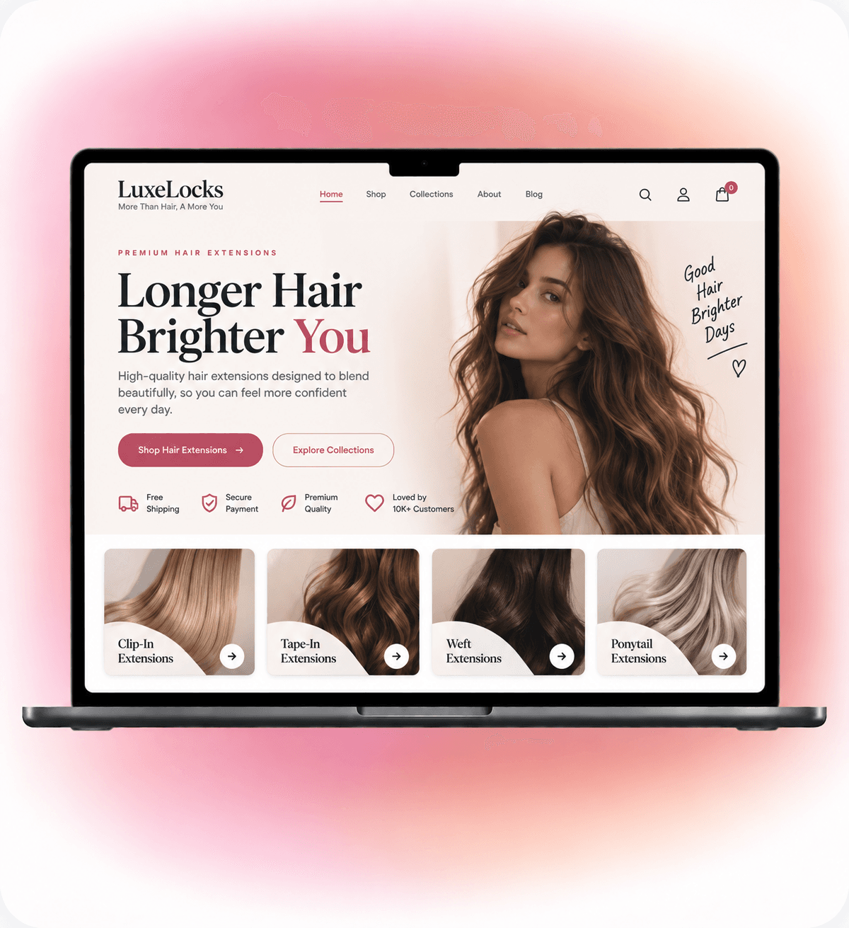 ai generated hair extension website