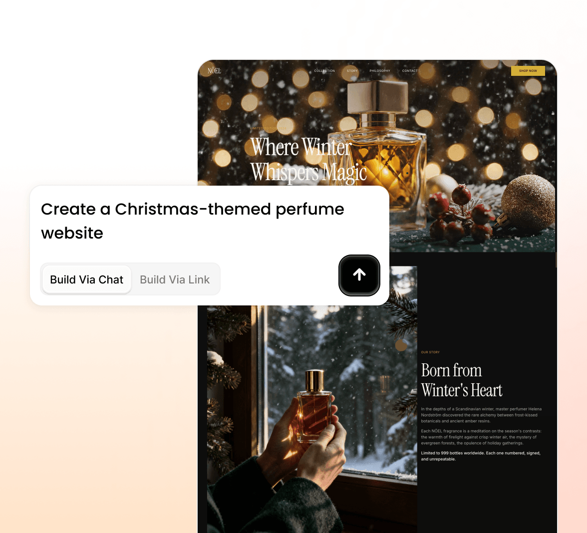 generate a christmas campaign page for perfume store from text in Wegic AI